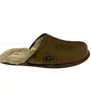UGG Men's Scuff Slippers Brown Leather, Size 17 M